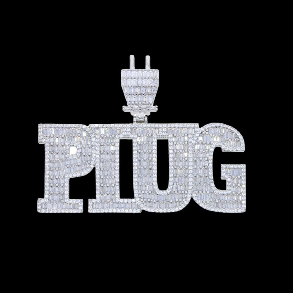 NEW Design Iced Out Letters Plug Pendant